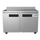 48 in. Stainless Steel Two-Door Worktop Commercial Freezer with 3.5 in. Backsplash, 12 cu. ft. FWT-2D-12C.